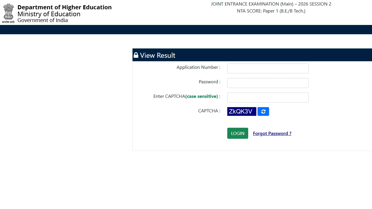 JEE Main Result 2026 Live Update: NTA Releases Session 2 Scorecard at jeemain.nta.nic.in