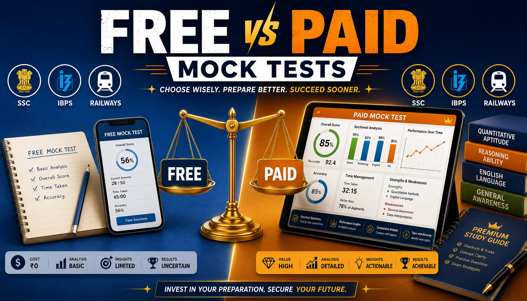 Free vs Paid Mock Test Series for SSC, IBPS & Railway: Which Is Worth It?